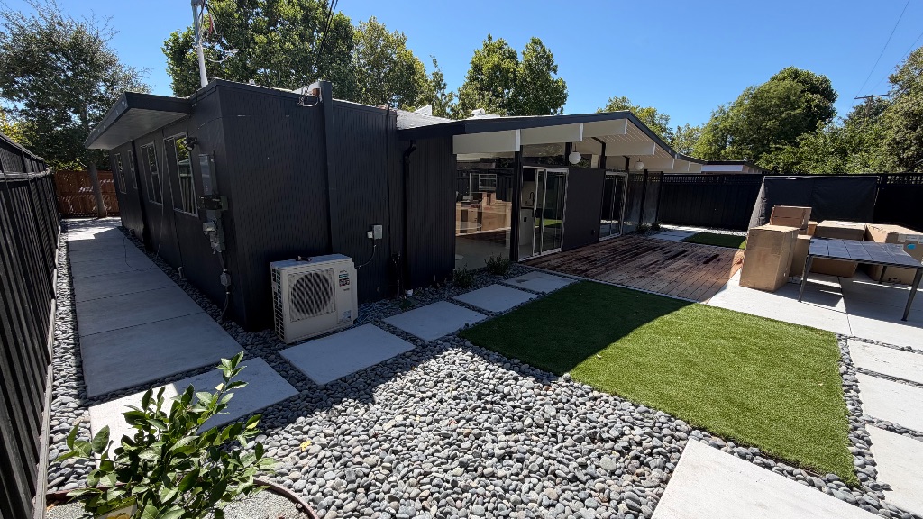 Backyard hardscape and gravel design in Fremont CA — Deluxe Building Services